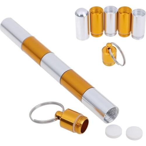 1PCS Outdoor Keychain 4/6 Grids Aluminum Pill Case Medicine Box Pocket Pill Holder Container 2Sizes