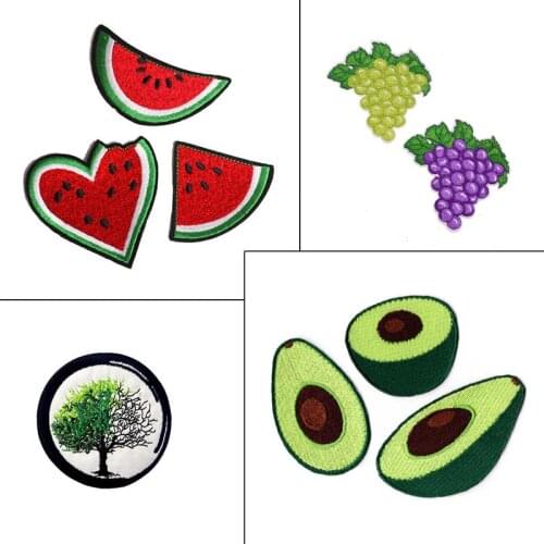 1pcs Mix Fruits food Patch for Clothing Iron on Embroidered Sew Applique Cute Patch Fabric Badge Garment DIY Apparel Accessories