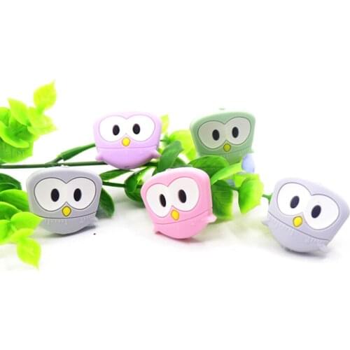 100 sticks Diy Baby pacifier chain silicone beads accessories cartoon cute mini owl shaped silicone beads baby food grade