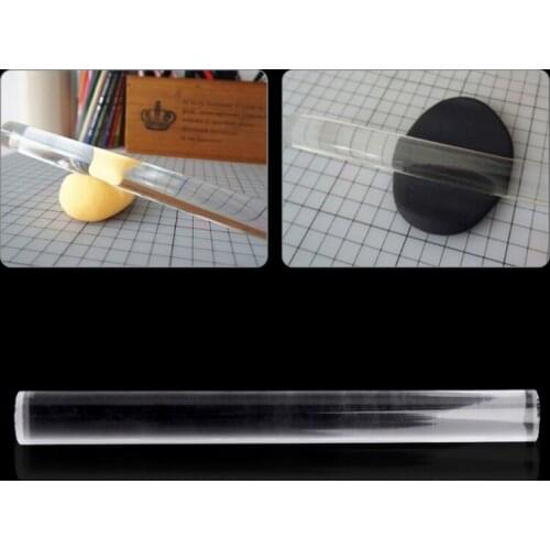 2021 New Transparent Acrylic Solid Roll Clay Rolling Pin Fondant Baking Pastry Roller