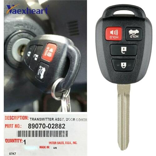 314.4Mhz Remote key For 2012 2013 2014 2015 2016 2017 Toyota Camry Corolla HYQ12BEL No Mark Car Remote Key Fob - H Chip