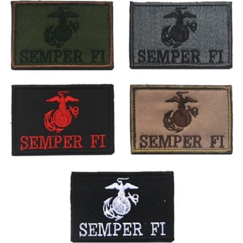 3D Embroidery Patches Loops And Hook USMC Always Faithful Semper FI Patches Armband Badges Eternal Loyalty Patches