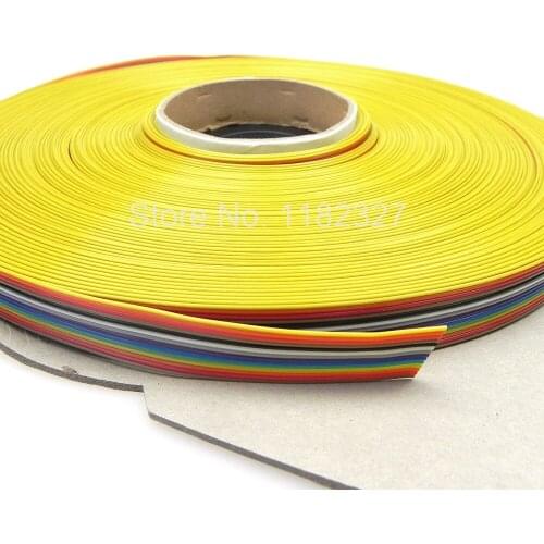 5 meters/lot) 1.0mm Tussenruimte Pitch 14 MANIER 14 Pin Platte Kleur Regenboog Lint Kabel Draad Gestrand Geleider