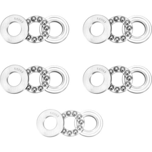 51203 Single Direction Thrust Ball Bearings 17mm x 35mm x 12mm Bearing Steel (Pack of 5)