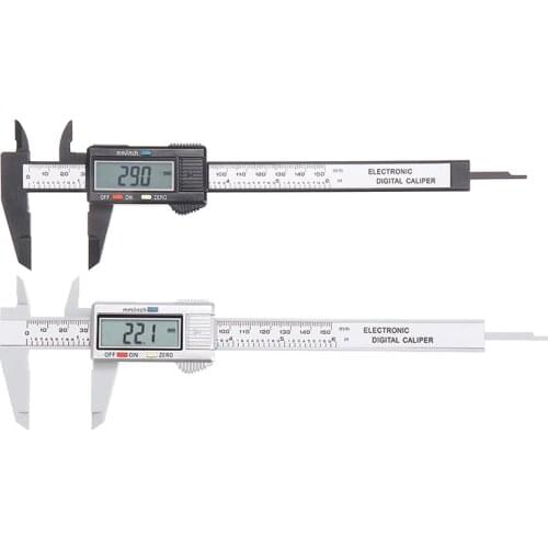 6 inch LCD Digital Electronic Carbon Caliper 150mm Fiber Vernier Gauge Micrometer Rule 0.1mm Measuring Gauging Tool