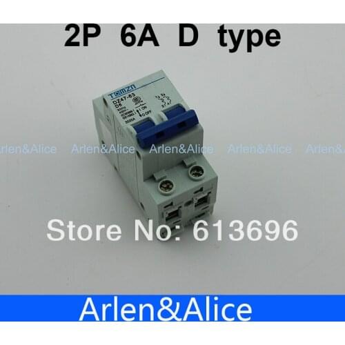 2P 6A D type 240V/415V 50HZ/60HZ Circuit breaker MCB safety breaker