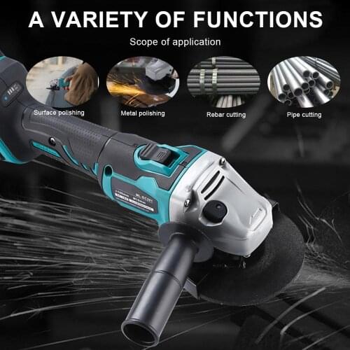 Brushless Cordless Angle Grinder Lithium-Ion Battery Brushless Cut off Tool Include Handle Dust Shield Wrench Charger Batter