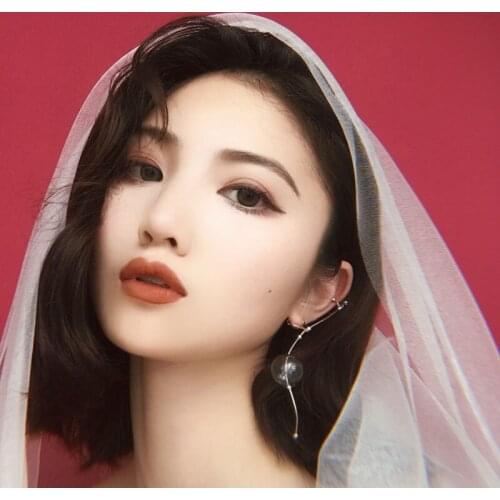 Unique Bubble Big Earrings 2019 Handmade Gray Glass Korean Long Earrings For Women Vintage Wedding Gold Earrings Ear Wrap Bijoux