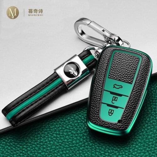For Toyota Corolla Camry Proda Avalon Izoa C-hr RAV4 2018 2019 2020 Car key case protective case TPU Key shell Accessories Refit