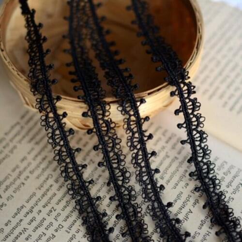 Width 1cm black white Flower Ribbon Sewing Craft Lace Trim Embellishment DIY Garment & Home Decoration