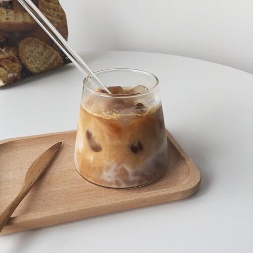 CuteLife INS Transparent Shot Glass Coffee Cup Home Decor Milk Tea Whiskey Cocktail Wine Glass Drinkware Heat-resistant Glasses