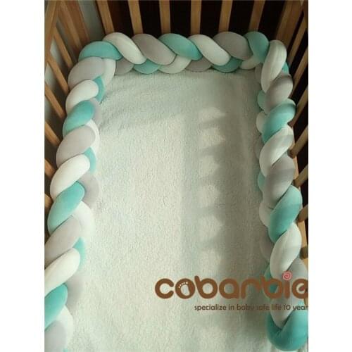 250cm Baby Braided Crib Bumpers Knot Pillow Cushion,Nursery bedding,cot room dector