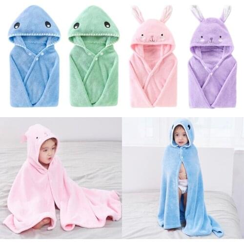 Baby Cartoon Cute Animal Hooded Bath Towel Ultra Soft Super Absorbent Bathrobe P31B