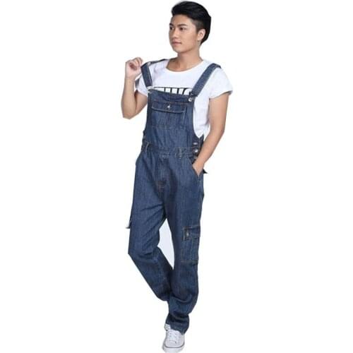 Mens Plus size Overalls 2020 Mens Fashion Denim Overalls for boys Male Casual Loose Jumpsuits Plus large size jeans