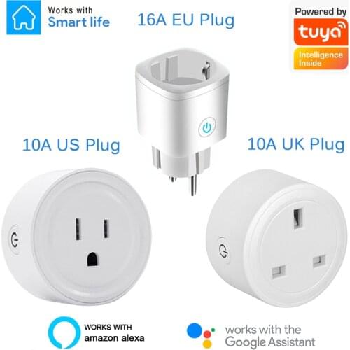 Electrical Outlet EU/US/UK/AU Smart Wifi Plug Wireless Socket Outlet Timer Plugs Works With Alexa Google Home Tuya App