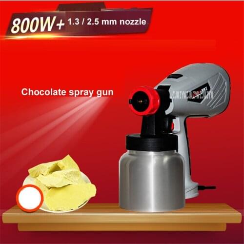 1PC commercial 800ML 800W electric spray gun removable high pressure cake chocolate tool with adjustable nozzle 1.3mm/ 2.5mm