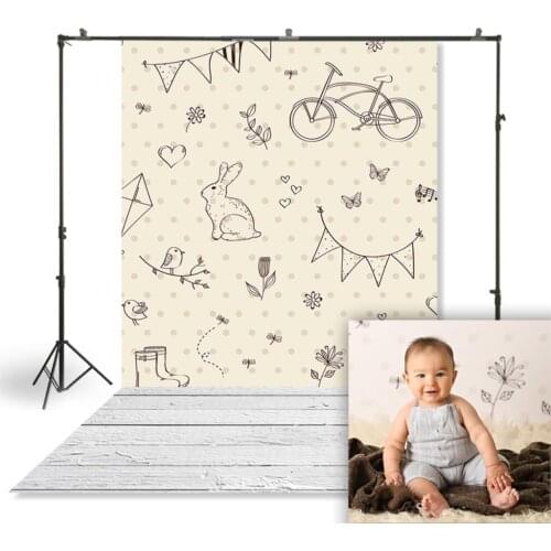 HUAYI Easter Day Photography Backdrop Newborns Baby Child Easter Bunny Pattern Photo Booth Background Studio Backdrop W-3827
