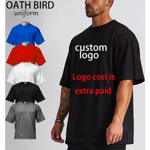 Hot Sale Men Round Neck Fashion Loose Blank Plain Cotton T-shirt Custom Logo Oversized Printed Tshirt