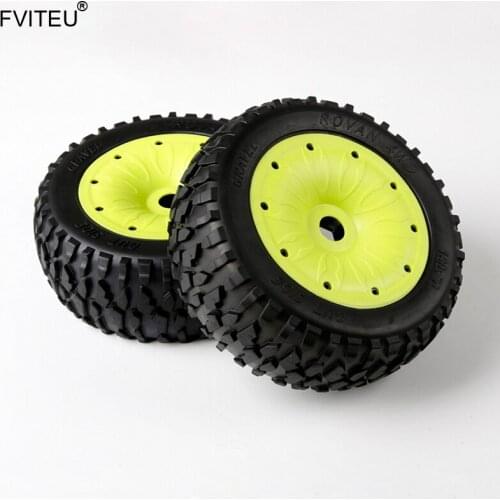 FVITEU Rubber Gravel wheel tires with sealed rim Set For 1/5 Losi 5ive-T Rovan LT Baja 4WD and SLT TRUCK King Motor X2