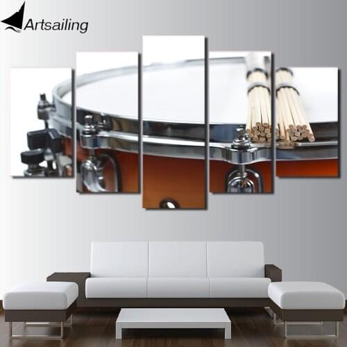 HD printed 5 piece canvas art cool drum music instrument painting wall pictures for living room modern free shipping CU-2023B