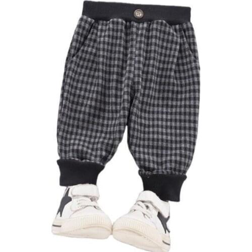 New Spring Autumn Children Clothes Cotton Baby Boys Girls Plaid Pants Infant Outfit Kids Fashion Toddler Casual Sportswear