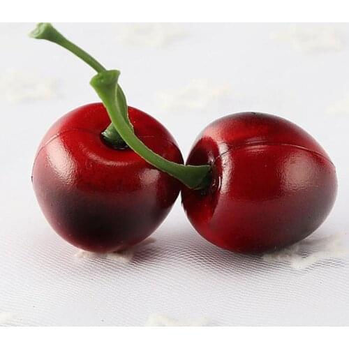 Artificial Fruits Cherry Foam Fake Fruit tchen Table DIY Home Decoration Plastic Simulation Cherries Fruits 20PCS display props