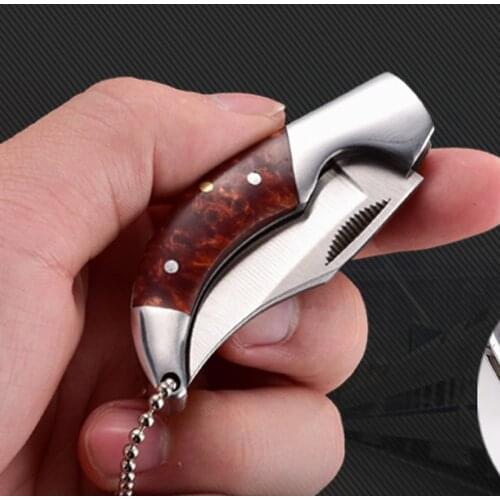 Creative Mini Zipper Keychain Knife Portable Outdoor Camping Survival Emergency Tool Foldable Stainless Steel EDC Key Ring