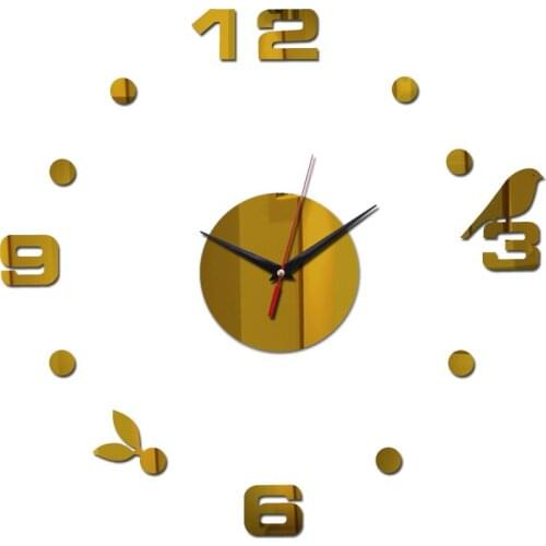 2019 new arrival Quartz clocks fashion watches 3D real big wall clock modern mirror sticker diy living room decor