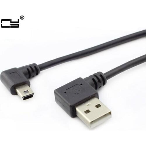 Male right angled USB2.0 turn to left mini USB 90 degree left angled mini USB turn to USB connector short cable 25cm