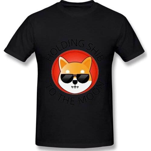 Novelty Mens Basic Short Sleeve T-Shirt Shib Coin Shiba Inu Crypto To The Moon Crypto Tops Tees EUR Size