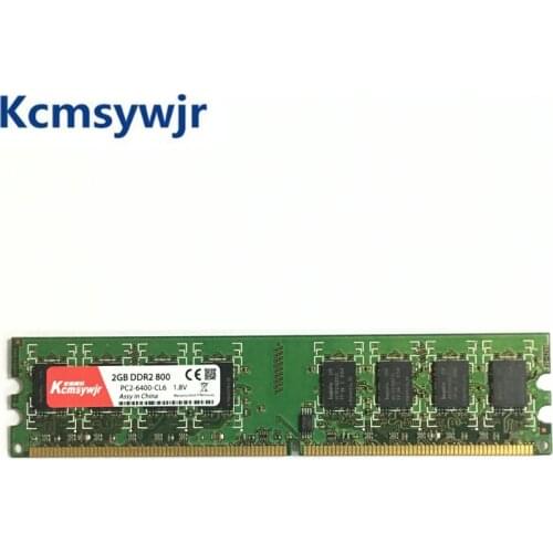 KcmsywjR 2GB 2G DDR2 PC2-6400 800MHz For Desktop PC DIMM PC2 6400 (Wide version) Memory RAM (For intel amd) Fully compatible