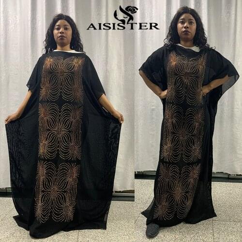 Kaftan Dress African Women Muslim Robe Long Diamond Dashiki Boubou Femme Africa Clothing Sheer Black Maxi Abaya Saudi Islamic
