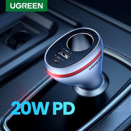UGREEN 84W USB Car Charger Quick Charge QC PD 4.0 3.0 Fast Charger Adapter In Car Cigarette Lighter Socket For iPhone 12 Xiaomi