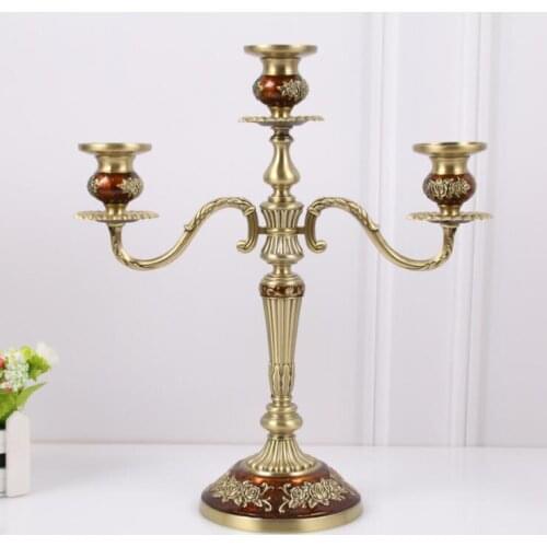 HighQuality Europe 3arm metal candle holders christmas candle holder candle stand candle stick decoration for christmas ZT158