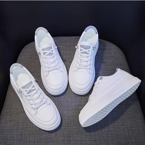 Ins thick soled small white shoes womens 2021 autumn new high muffin shoes casual board shoes Korean version