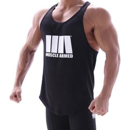 Summer Mens Fashion New Sleeveless Sports Vest Polyester Quick-drying Gyms Fitness Sleeveless Jogging Training Vest