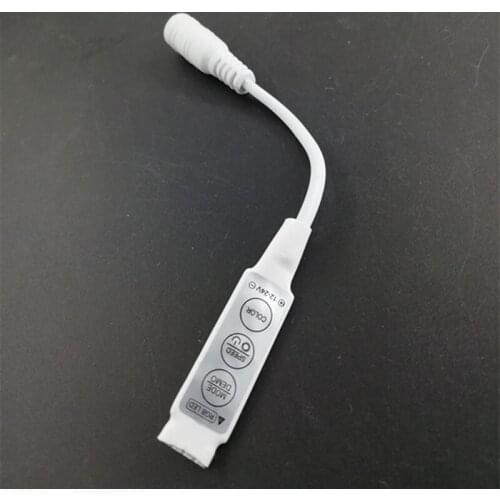 1pc White color 12V 24V Mini 3key LED dimmer mini led controller with DC connector 12A Good Quality