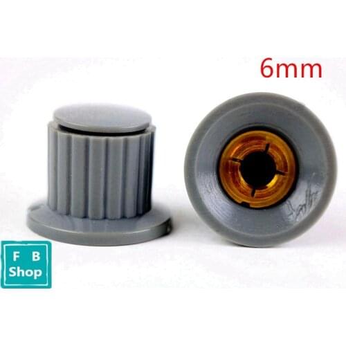 10PCS/LOT 6mm Shaft Hole Dia Plastic Threaded Knurled Potentiometer Knobs Caps