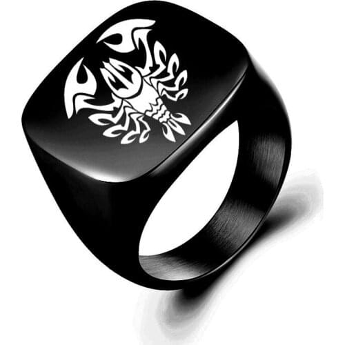 12 Styles Twelve Constellations Ring Black Stainless Steel Constellation Pattern Ring For Women Men Birthday Gift Punk Jewelry