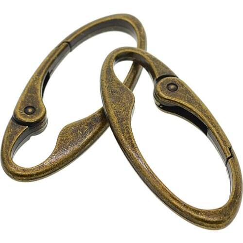 4Pc Oval Carabiner Camping Push Gate Snap Open Hook Spring Keychain 3x1inch