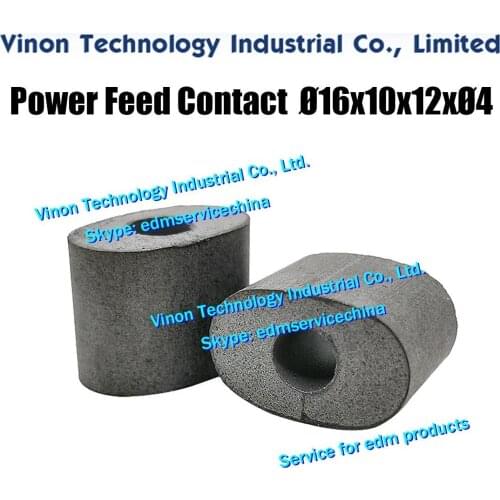 5PCS Pack) 16x10x12xØ4mm Power Feed Contact edm parts for WEDM-HS/MS machines High / Middle Speed wire cutting. outer dia. 16mm