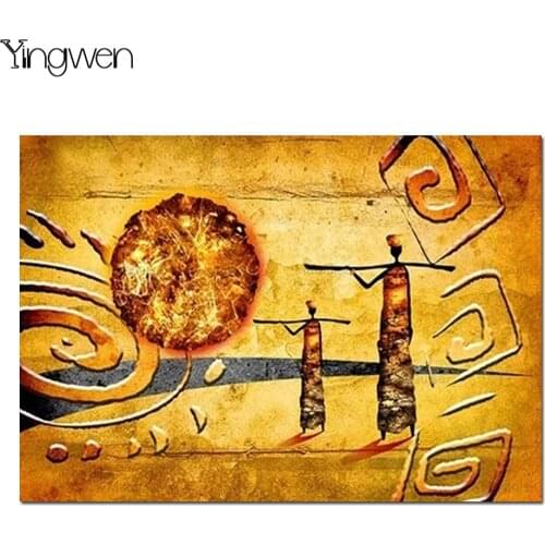 5D Diamond Painting African Abstract Art Diamond Embroidery Desert Sun Mosaic Picture Art Cross Stitch Kit Home Decoration