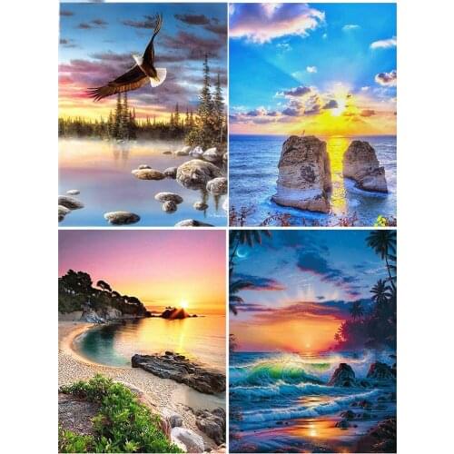 5D Diamond Painting Full Drill Square Landscape Sale Diamond Art Embroidery Sunset New Arrival Home Decoration ZWQ