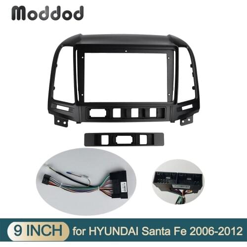 9 INCH Car Radio Fascia Fit for HYUNDAI SANTAFE 2006-2012 Dash Mount Trim Kit Double Din Stereo GPS DVD Player Panel Frame Bezel