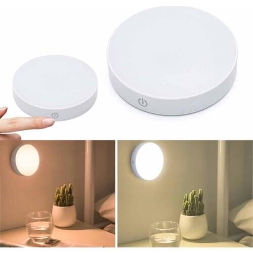 Wireless Sensor LED Night Plug Mini Round Night Lights For Baby Room Bedroom Corridor Lamp highlight 6 Hours Touch Switch Type