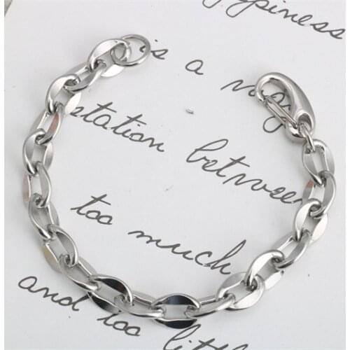 Fashion trend wild bracelet men and women thick chain jewelry hip hop titanium steel domineering steel color bracelet