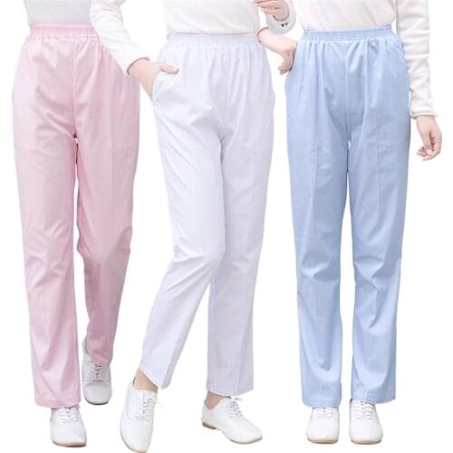 New Medical Uniform Work Trouser Doctor Nurse Elastic Waist Women Dental Scrub Pants SPA Clinical Pant Lab SPA Nursing Surgical