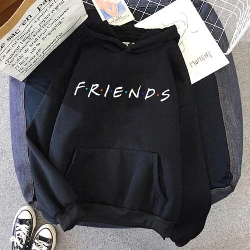 Friends Tv Show Harajuku Funny Cartoon Warm Hoodies Women Ullzang Graphic Friends 90s Sweatshirt Vintage Anime Hoody Female