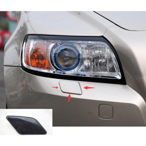 Black Plastic Front Left or Right Bumper Headlight Washer Jet Nozzle Cover Cap Easy install for Volvo S40 V50 2005-2007