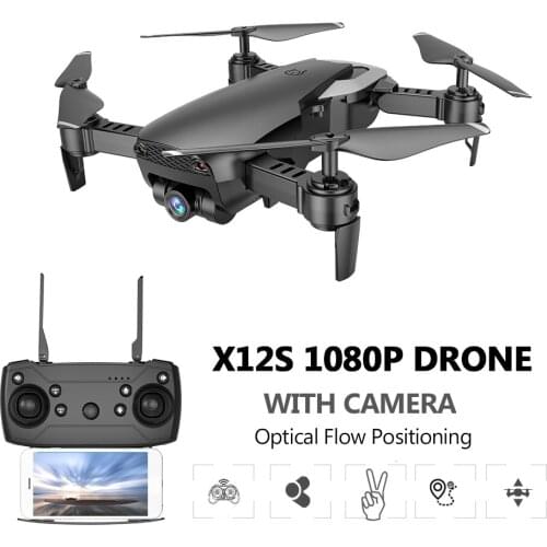 X12S 1080P Drone with Camera Wide Angle WiFi FPV Optical Flow Positioning Altitude Hold Gesture Photography Quadcopter